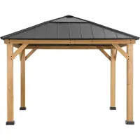Sunjoy Zedernholz Gazebo / Pavillon 3x3 PIRIN - 336cm x 336cm, anthrazit