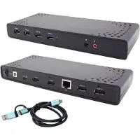 I-Tec USB 3.0 / USB-C / Thunderbolt Dual Display Docking Station + Power Delivery 100W, Kabelgebunden, USB 3.2 Gen 1 (3.1 Gen 1) Type-C, 100 W, 3,5 mm, 10,100,1000 Mbit/s, Schwarz