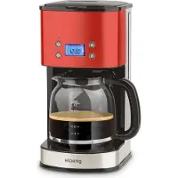 H.Koenig MG30 Kaffeefiltermaschine / 12-20 Tassen / 1,5 l / LCD-Bildschirm / programmierbar / Rot
