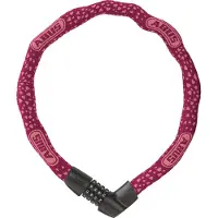 ABUS Kettenschloss Tresor 1385/75 Cherry Heart – Zahlenschloss aus gehärtetem Stahl – 6 mm starke Vierkantkette – -Sicherheitslevel 6 – 75 cm – Rot