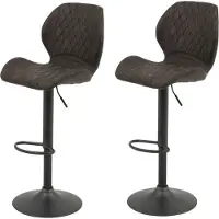 Hela Barhocker "Sonja", braun (vintage braun, microfaser), B:42cm H:96cm T:51cm, Microfaser, Hocker, Barhocker, 2 Stück