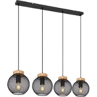 Globo Lighting Hängeleuchte Metall schwarz matt, 4x E27