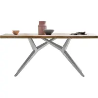 SIT Möbel Esstisch | Platte 56 mm | Mango-Holz mit Baumkante natur | 160 x 90 cm | Gestell Metall antiksilbern | B 160 x T 90 x H 75 cm | 15280-40 | Serie TABLES & CO