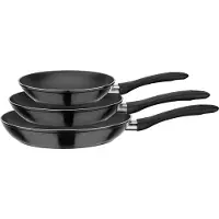 GSW Pfannen-Set Nova 3-tlg. schwarz, Aluminium, Kunststoff, Bratpfanne ø ca. 20 x H 4,2cm / ø ca. 24 x H 4,4cm / ø ca. 28 x H 4,8cm