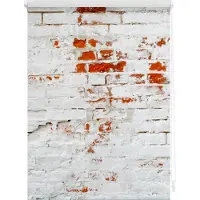 Lichtblick Rollo Klemmfix, ohne Bohren, Verdunkelung, Mauer - Weiß Rot 100 x 150 cm