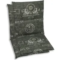 GO-DE Textil, Sesselauflage Niederlehner, 2er Set, Farbe: grau, Maße: 98 cm x 48 cm x 5 cm, Rueckenhoehe: 52 cm