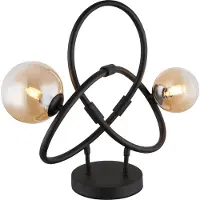 Globo Schwarze Tischleuchte Tuberius Bauform 2-flammig