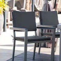 HOME DELUXE - Sitzkissen Madera - 5 Stück, Farbe: Anthrazit, inkl. Rückenkissen I Sitzpolster Stuhlkissen Stuhlauflage