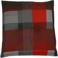GO-DE Textil, Hocker-Auflage, Karo rot-grau, 20303-03