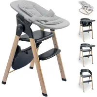 Babygo Hochstuhl-Set Levels Highchair-Set, Hochstuhl inkl. Babywippe, schwarz