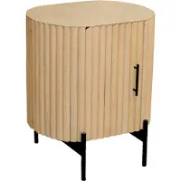 Sit Nachtkommode | 1 Tür | Mangoholz natur | Gestell Altmetall schwarz | B 50 x T 40 x H 60 cm | 09359-01 | Serie STRIPE