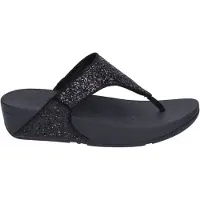 FitFlop Lulu Glitter Toe - Thongs PolyurethanGlitter Teenslippers - Zwart - Maat 38