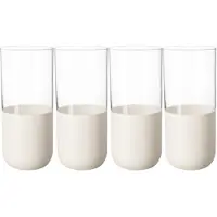 Villeroy & Boch Longdrinkglas "Longdrinkbecher Manufacture Rock 300 ml 4er Set weiß-transparent"