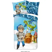 Muller Textil Duvet cover Good Morning 135x200 + 1* 80x80 cm - knight with castle and dragon