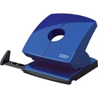 Novus Locher B 230, Vollmetallgerät, Hochglanzoberteil, bis 30 Blatt, blau glänzend