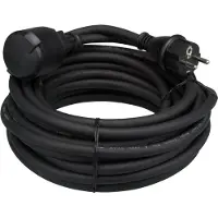 Velleman Verlängerungskabel, H05RR-F 3G2,5, 25 m, 16 A/230 V, 3680 W, Typ E/F, IP44, Gummi, schwarz