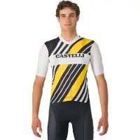 Castelli Heritage Trikot Schwarz Weiß Gelb, Größe XL