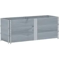 vidaXL Pflanzkasten Grau 150x50 cm Massivholz Kiefer