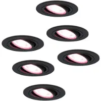 HOFTRONIC™ hoftronicsmart LED Einbaustrahler 6x 5,5W RGBWW GU10 Schwarz IP20 Schwenkbar