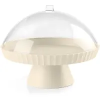Blim Plus Gebäckständer 30 cm + Glasglocke + Tortenheber Creme - Paestum Agora -