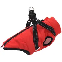 vidaXL Hundemantel mit Geschirr Wasserdicht Reflektierend Rot L28