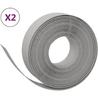vidaXL Rasenkanten 2 Stk. Grau 10 m 15 cm Polyethylen