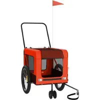 vidaXL Fahrradanhänger Hunde Orange und Schwarz Oxford-Gewebe & Eisen