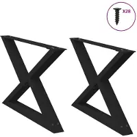 vidaXL Couchtischbeine 2 Stk. Schwarz 70x(42-43,3) cm Stahl