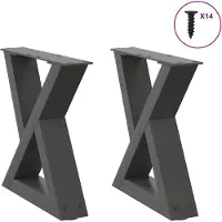 vidaXL Couchtischbeine 2 Stk. Anthrazit 30x(30-31,3) cm Stahl