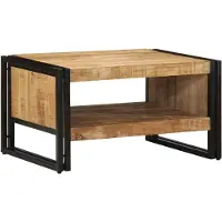 vidaXL Couchtisch 70x50x38 cm Raues Massivholz Mango