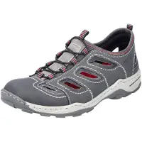 Rieker Slipper Trekking Schuh, Sandale, Sommerschuh mit praktischem Gummizug