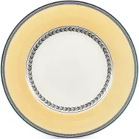 Villeroy & Boch Speiseteller "Speiseteller Audun Fleur ø 27,1 cm weiß-grau-gelb"