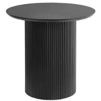 Beliani Beistelltisch Schwarz MDF-Platte Metallfuß ø 50 cm Modernes Design Wohnzimmer