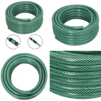 vidaXL Gartenschlauch mit Armaturen Set Grün 0,6" 10 m PVC - Gartenschlauch - Gartenschläuche - Wasserschlauch - PVC Schlauch