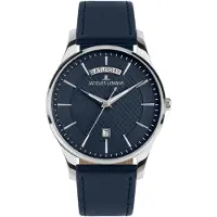 Jacques Lemans Quarzuhr "London", blau (dunkelblau, dunkelblau, dunkelblau), Armbanduhren, Herren, silberfarben, Quarzuhr, Armbanduhr, Herrenuhr, Lederarmband, analog, Wochentag, Tag