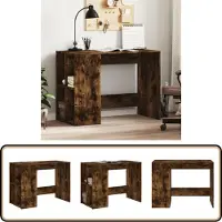 vidaXL Schreibtisch Räuchereiche 102x50x75 cm Holzwerkstoff