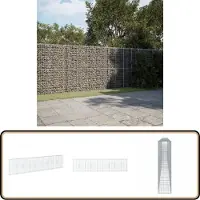 vidaXL Gabione mit Deckel 900x50x200 cm Verzinktes Eisen