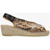 Fred de la bretoniere Damen Jamy Sling Espadrille Printed Leather Brown-Schuhgröße 36