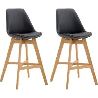 CLP 2er Set Barhocker Cannes Kunstleder schwarz/natura