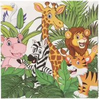 Papstar 200 Servietten, 3-lagig 1/4-Falz 33 cm x 33 cm "Jungle" (37186, 10x20 Stück)