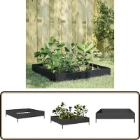 vidaXL Hochbeet Schwarz 100x100x26 cm Stahl