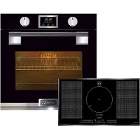 Kaiser Herd Set Autark Einbau Backofen EH 9309 90 cm 105L Schwarzes Glas TouchControl mit Induktionskochfeld KCT 9140 FI 90 cm TFT Display