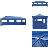 vidaXL Faltzelt Partyzelt Pop-Up mit 5 Seitenwänden 3 x 9 m Blau - Pavillons & Partyzelte