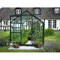 Halls Gewächshaus Popular 106 Sicherheitsglas 3 mm 193 x 319 cm grün