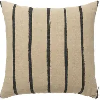 Ferm Living - Oleo Kissen, 50 x 50 cm, Leinen natur / schwarz