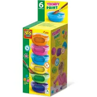 SES Creative 00382 - Plakatfarbe Trendy (6x45ml), Leicht auswaschbar, Besonders deckende Plakatfarbe, Ab 3 Jahren, Blau, Grün, Orange, Pink, Violett, Gelb, Plakatfarbe, Paste, 45 ml, 6 Stück(e)