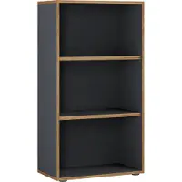 VCM Bücherregal "Holz Büro Regal Bücher Ordner Aktenregal Salia 3f", schwarz (anthrazit), B:60cm T:33cm, Regale, Bücherregal