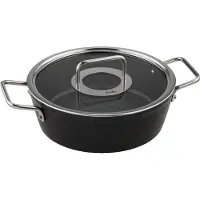 Fissler Adamant / Aluminium-Bräter (Ø 24 cm, 3,1L) Bratentopf-beschichtet mit Glas-Deckel, antihaftend - Induktion