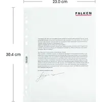 Falken 100 Prospekthüllen DIN A4 glasklar glatt 0,05 mm