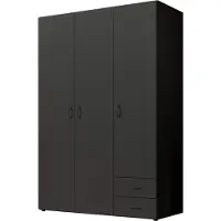 Die Möbelfundgrube Kleiderschrank graphit - 120 cm - 3-türig - BASE